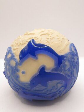 Kelsey Murphy Pilgrim Art Glass Orbs Dolphin Paperweight
